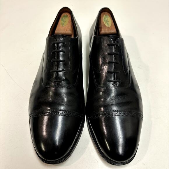 Crockett & Jones x Peal & Co. x Brooks Brothers Cap Toe Oxford Black Calf 11.5 E - Picture 1 of 12